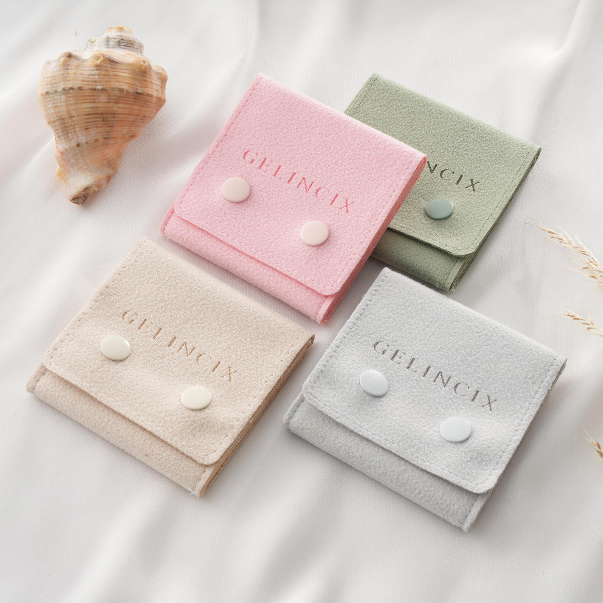 50pcs Multi Layer Jewelry Pouches Wholesale, Vegan Suede Compact Organizers, Jewelry Store Supplies Bulk
