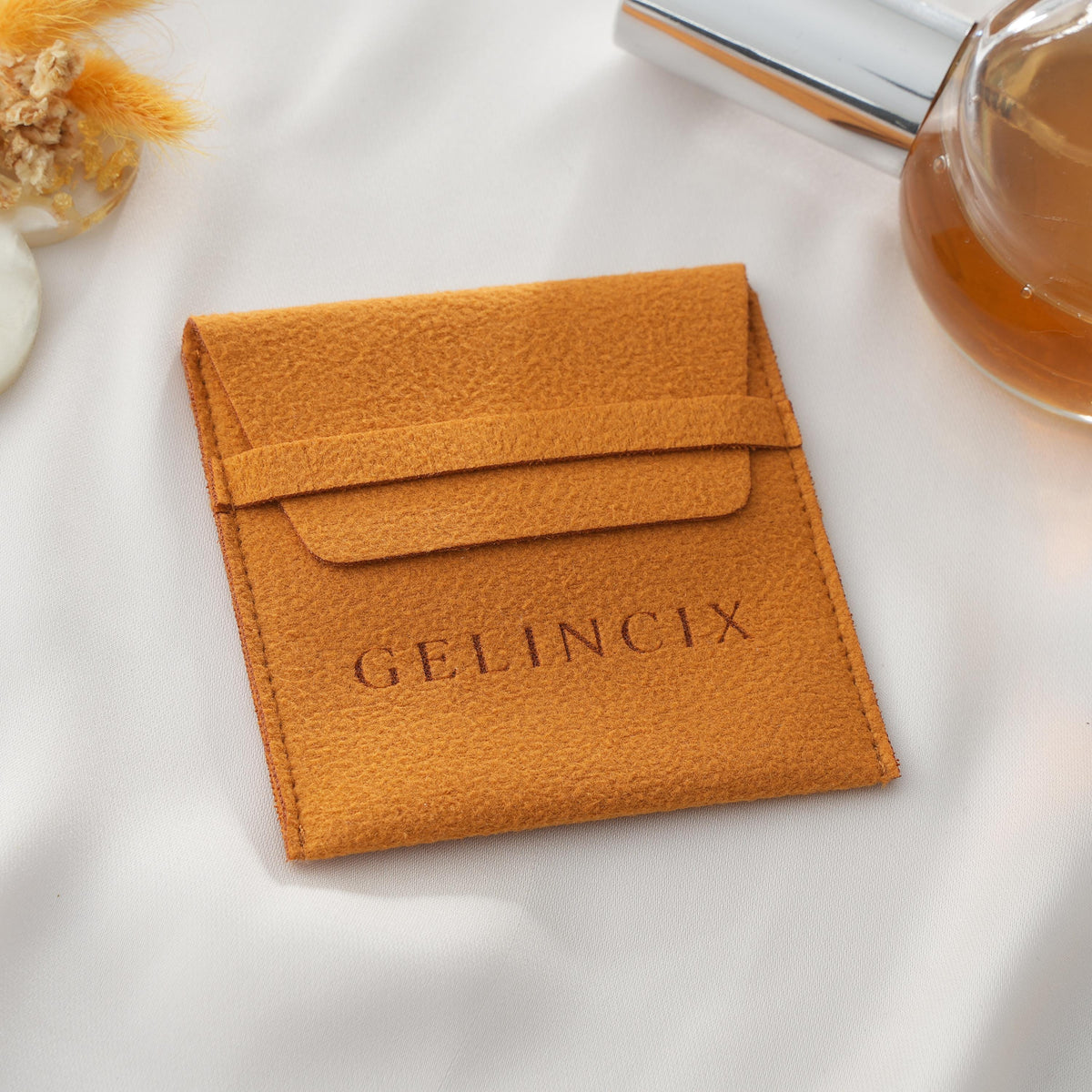 50pcs Boutique Packaging Bags 8x7.5cm, Soft Vegan Suede Jewelry Pouches, Custom Branded Gift Bags Bulk