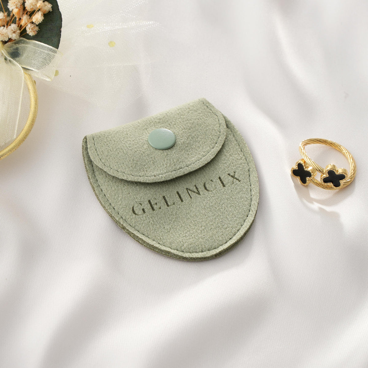 50pcs Earring and Ring Pouches Bulk 6x6cm, Custom Logo Vegan Suede Bags, Small Jewelry Packaging for Boutiques