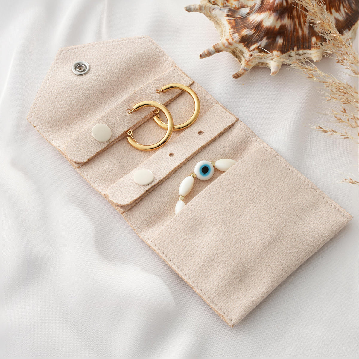 25pcs Handmade Jewelry Organizer Rolls, Vegan Suede Ring Earring Holders Wholesale, Boutique Packaging