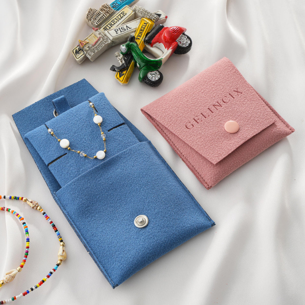 50pcs Handmade Jewelry Gift Bags 8x7.5cm, Soft Pouches for Small Business Packaging, Made in Turkey Bulk