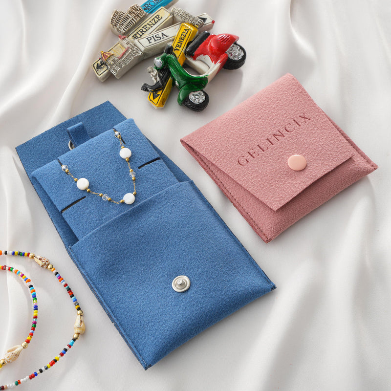 50pcs Handmade Jewelry Gift Bags 8x7.5cm, Soft Pouches for Small Business Packaging, Made in Turkey Bulk