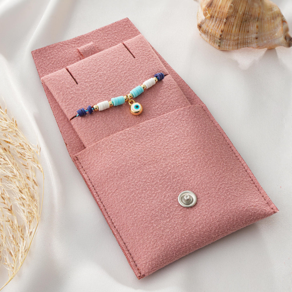 50pcs Handmade Jewelry Gift Bags 8x7.5cm, Soft Pouches for Small Business Packaging, Made in Turkey Bulk