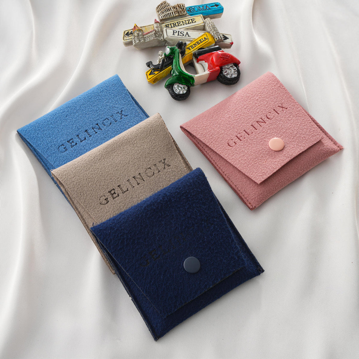 50pcs Handmade Jewelry Gift Bags 8x7.5cm, Soft Pouches for Small Business Packaging, Made in Turkey Bulk