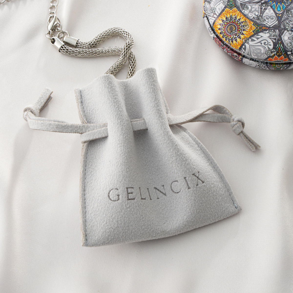 Client Gift Bags with Custom Logo, Set of 50 Vegan Suede Pouches 8x8cm, Corporate Gift Packaging for Brands