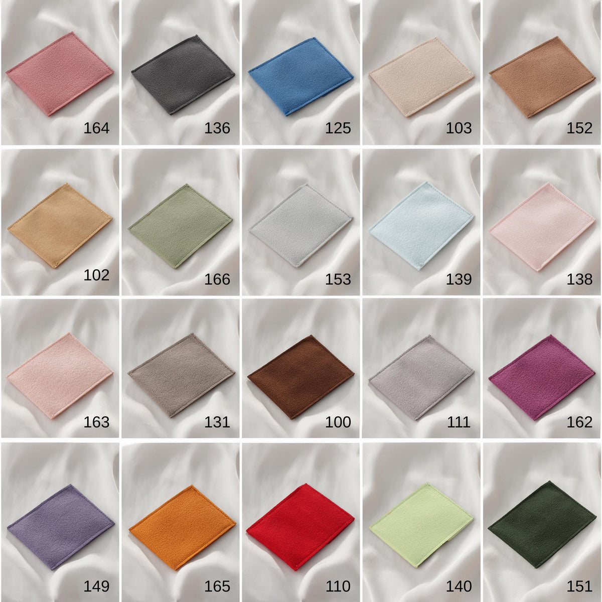 50pcs Ring Pouches Bulk 5x4.5cm, Soft Vegan Suede Ring Bags with Snap, Jewelry Store Packaging Supplies