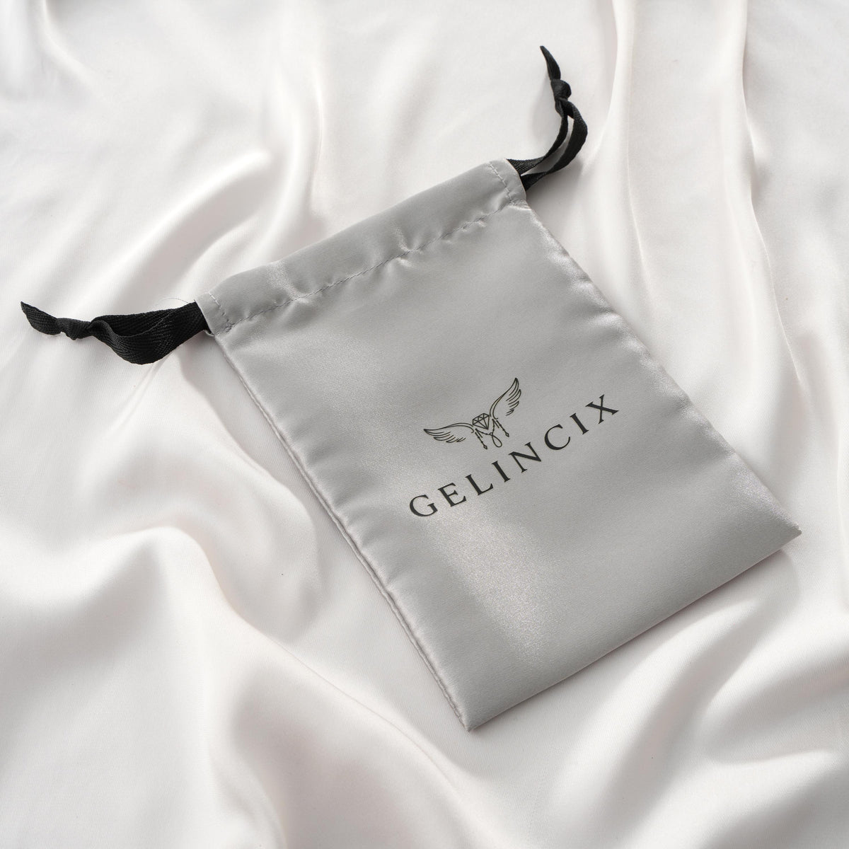 50pcs Satin Ribbon Tie Jewelry Pouches, Custom Logo Gift Packaging Bags, Elegant Small Business Supplies
