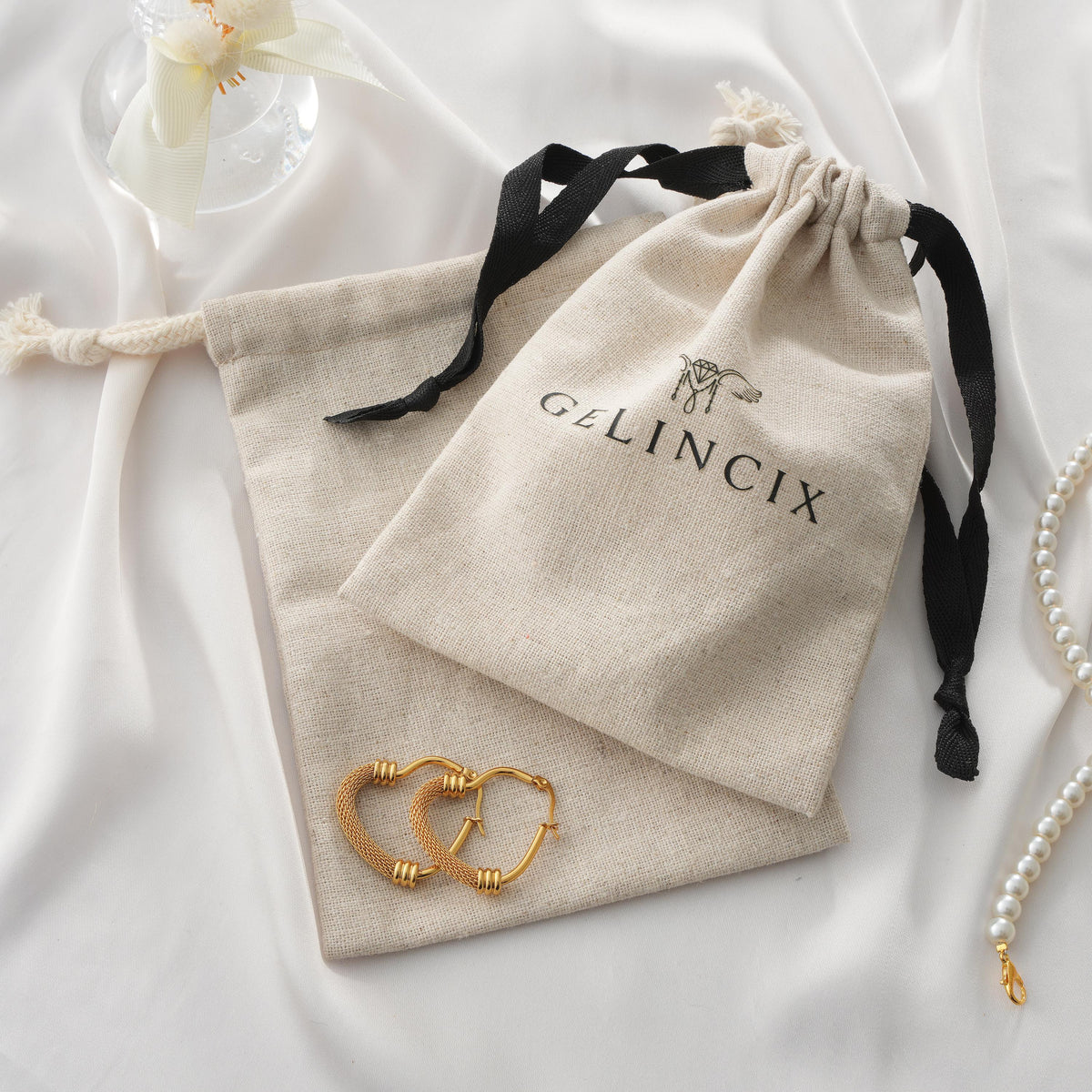 50pcs Eco Friendly Packaging Bags, Natural Linen Drawstring Pouches Custom Logo, Sustainable Gift Bags Bulk
