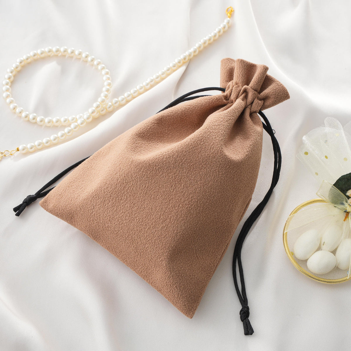 50pcs Custom Logo Cotton Drawstring Bags, Personalized Jewelry Packaging Pouches Bulk, Eco Small Business