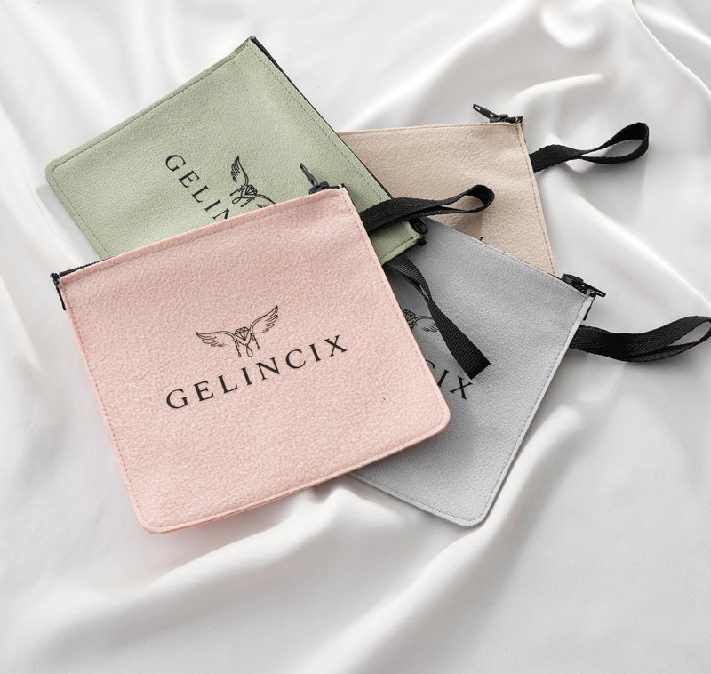 50pcs Custom Logo Makeup Bags Bulk, Soft Suede Zipper Pouches, Branded Cosmetic Packaging for Beauty Brands