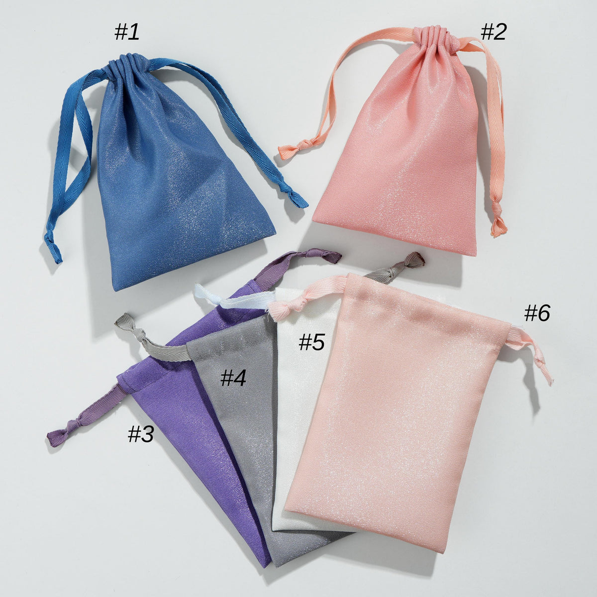 50pcs Satin Hair Accessory & Jewelry Bags, Custom Logo Drawstring Pouches for Small Business, Bulk