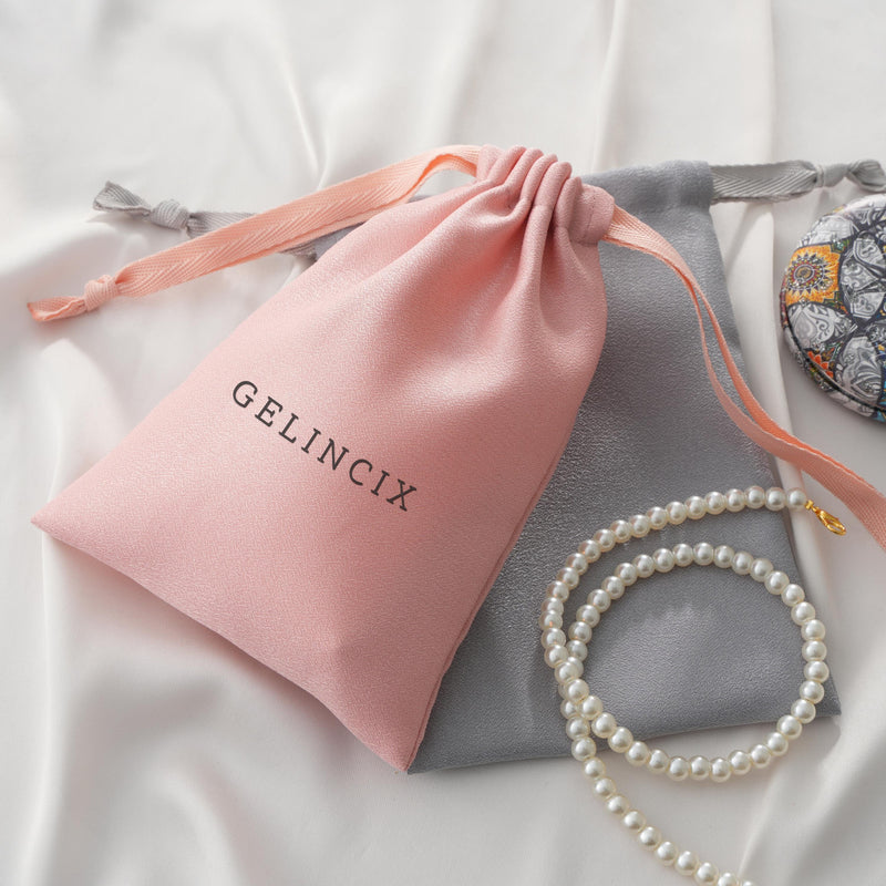 50pcs Satin Hair Accessory & Jewelry Bags, Custom Logo Drawstring Pouches for Small Business, Bulk