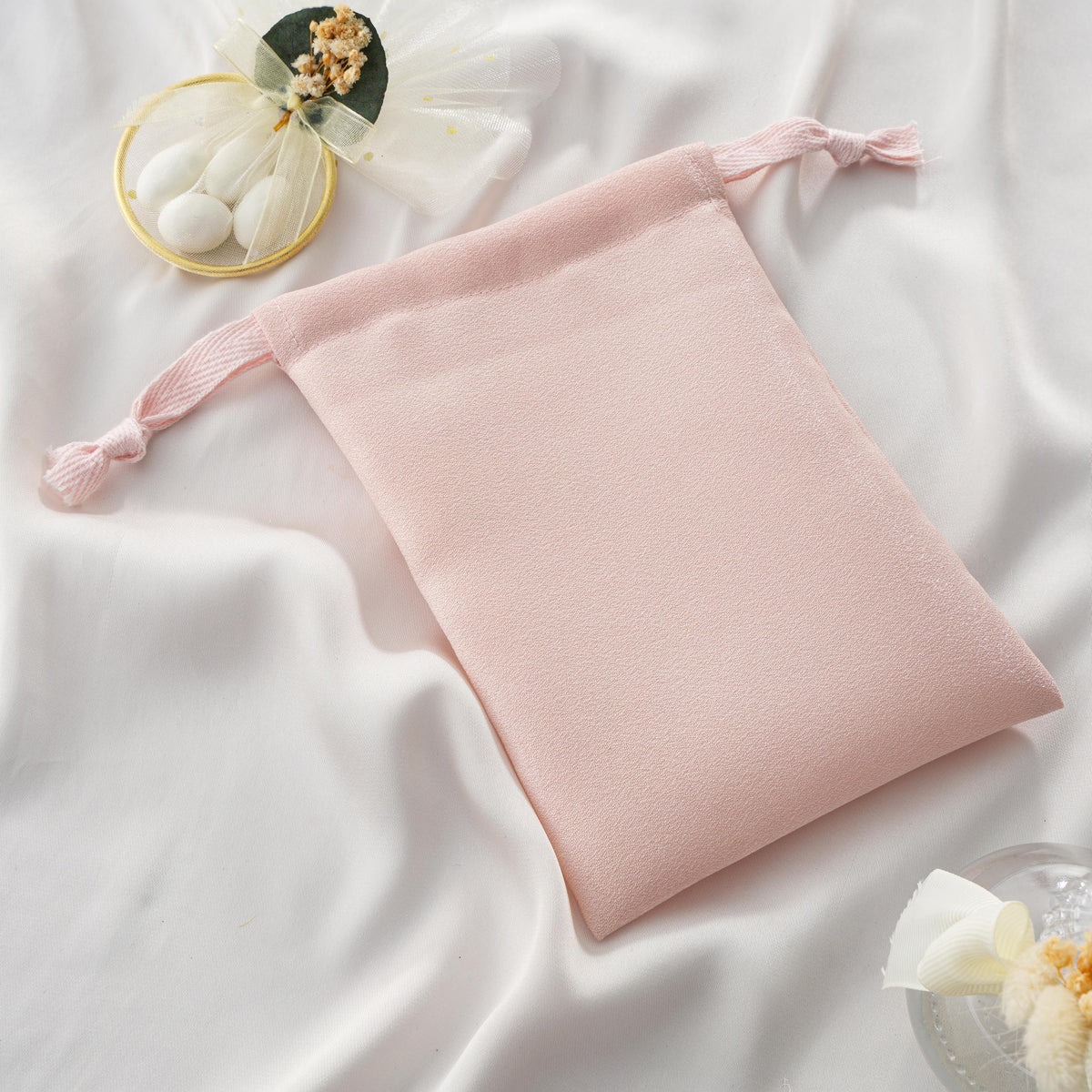 50pcs Satin Hair Accessory & Jewelry Bags, Custom Logo Drawstring Pouches for Small Business, Bulk