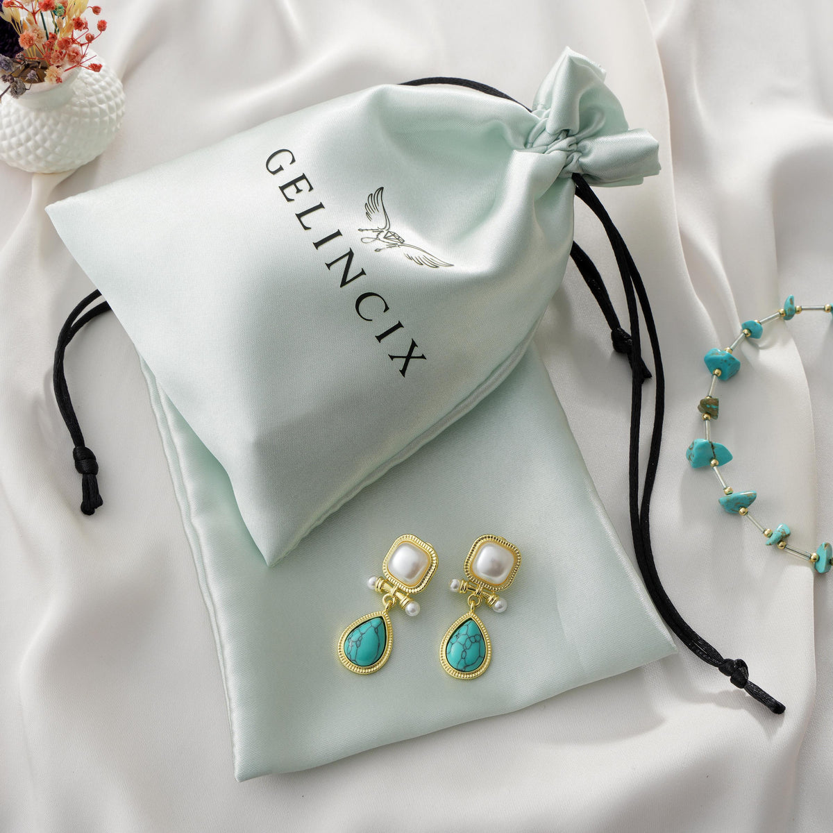 50pcs Satin Wedding Favor Bags, Personalized Logo Drawstring Pouches, Bridal Shower Gift Bags Bulk