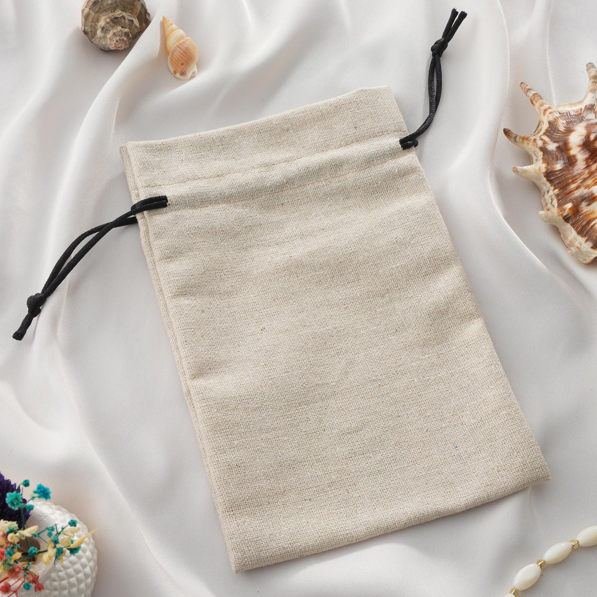 50pcs Linen Drawstring Bags with Tassel, Boho Wedding Favor Pouches Bulk, Custom Logo Rustic Gift Bags