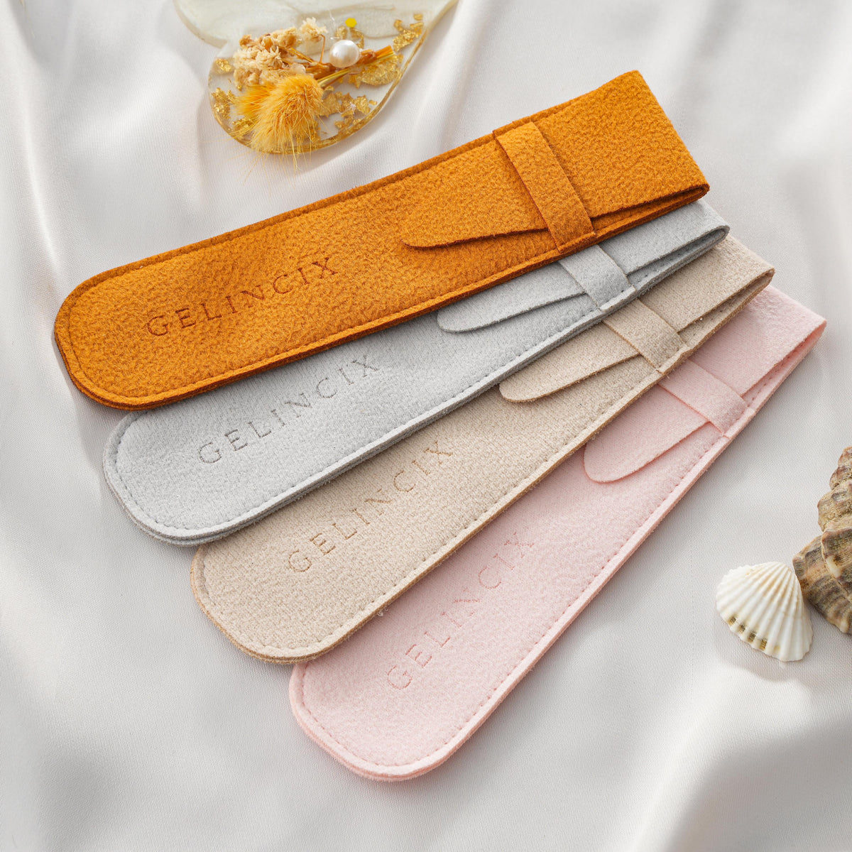 50pcs Custom Logo Pen Sleeves Bulk, Microfiber Pen Pouches for Fountain Pens, Corporate Gift Packaging