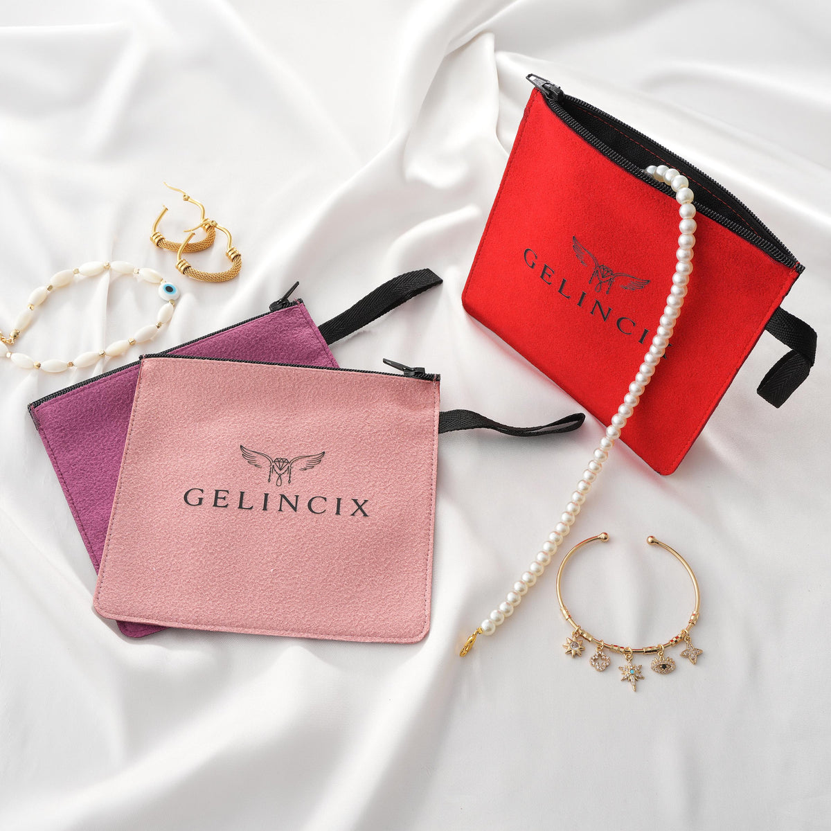 50pcs Custom Logo Makeup Bags Bulk, Soft Suede Zipper Pouches, Branded Cosmetic Packaging for Beauty Brands