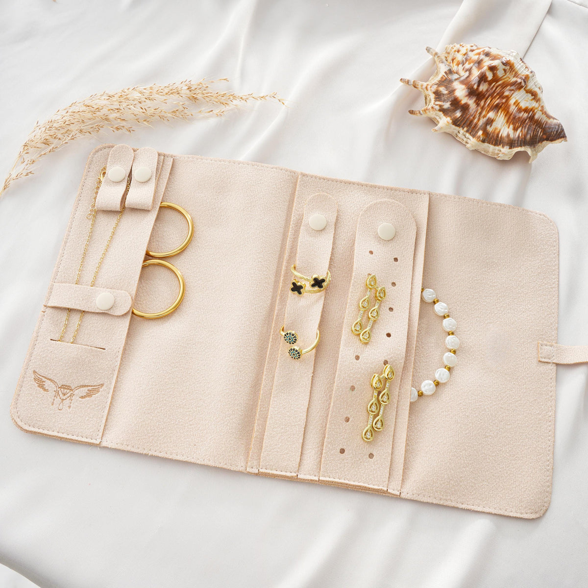 1pcs Jewelry Travel Roll SAMPLE: Custom Logo Foldable Jewelry Organizer Case, Choose Color and Size