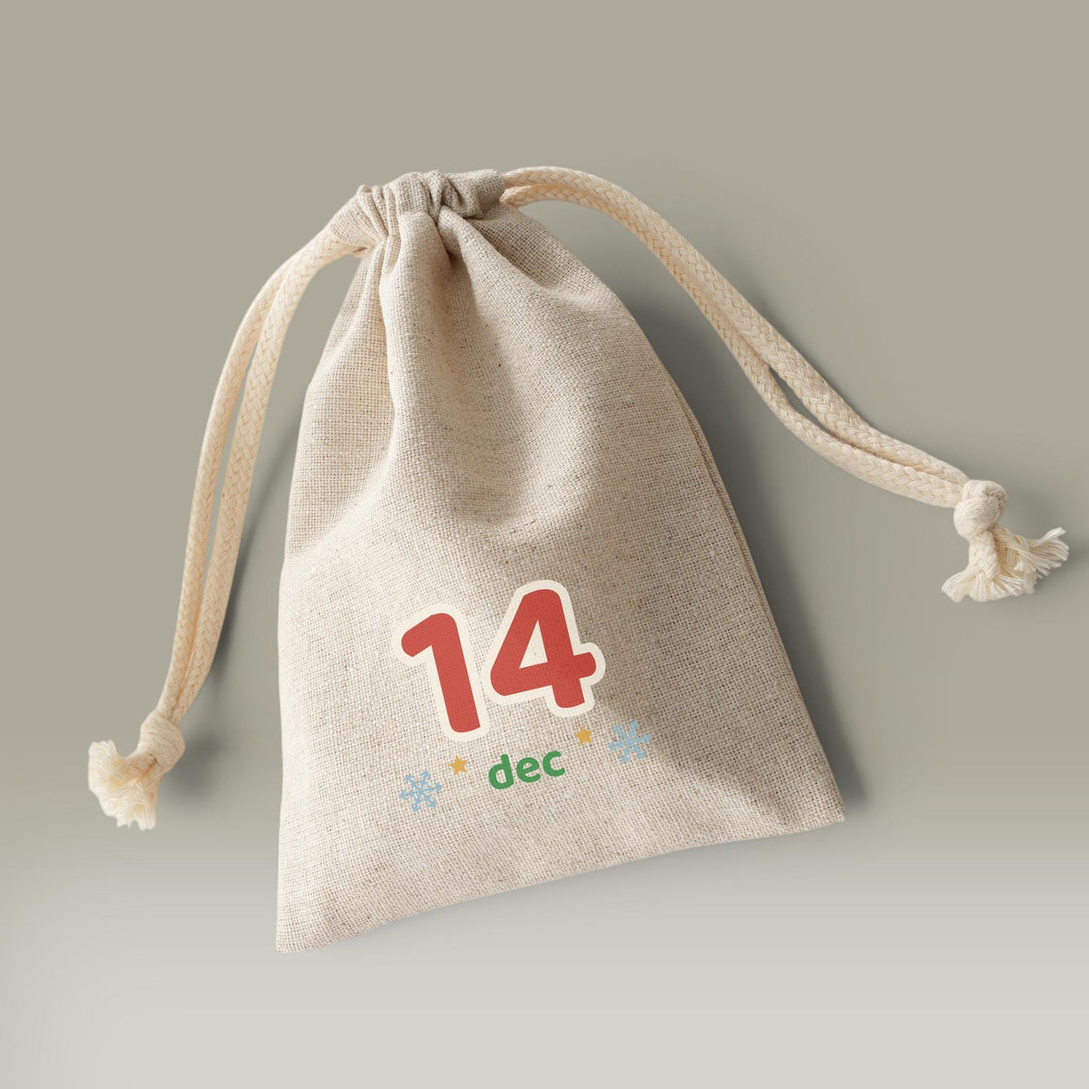 Linen Advent Calendar Bags Set of 24 for Kids, Reusable Christmas Countdown Drawstring Pouches, Custom Logo